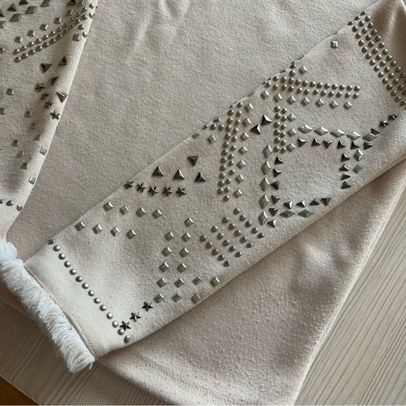 Nanette Lepore Studded Sleeves Sweatshirt size S - Picture 3 of 9